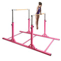 Costway Kids Gymnastics Parallel Bars Double Horizontal Bars Adjustable Width Height