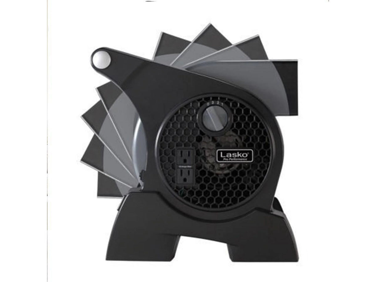 Lasko Pro Performance High Velocity Utility Fan with Integrated Power Outlets