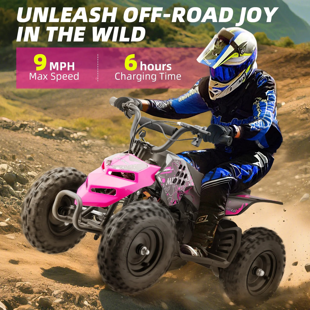 Tcdjtc Electric Dirt Quad EA17 24V 500W ATV with Suspension, Parent Speed Control