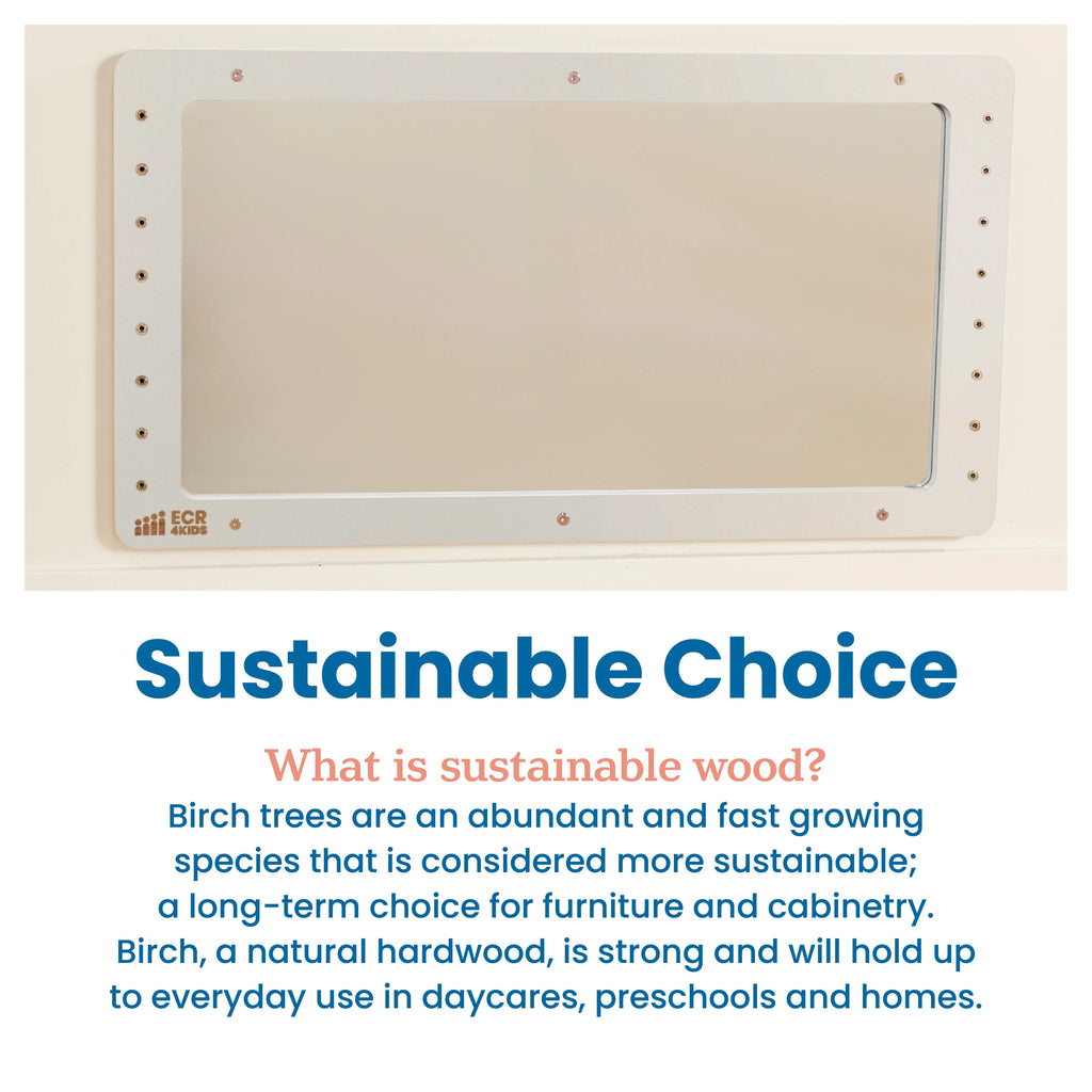 ECR4Kids Wall-Mounted Coordination Mirror, Natural