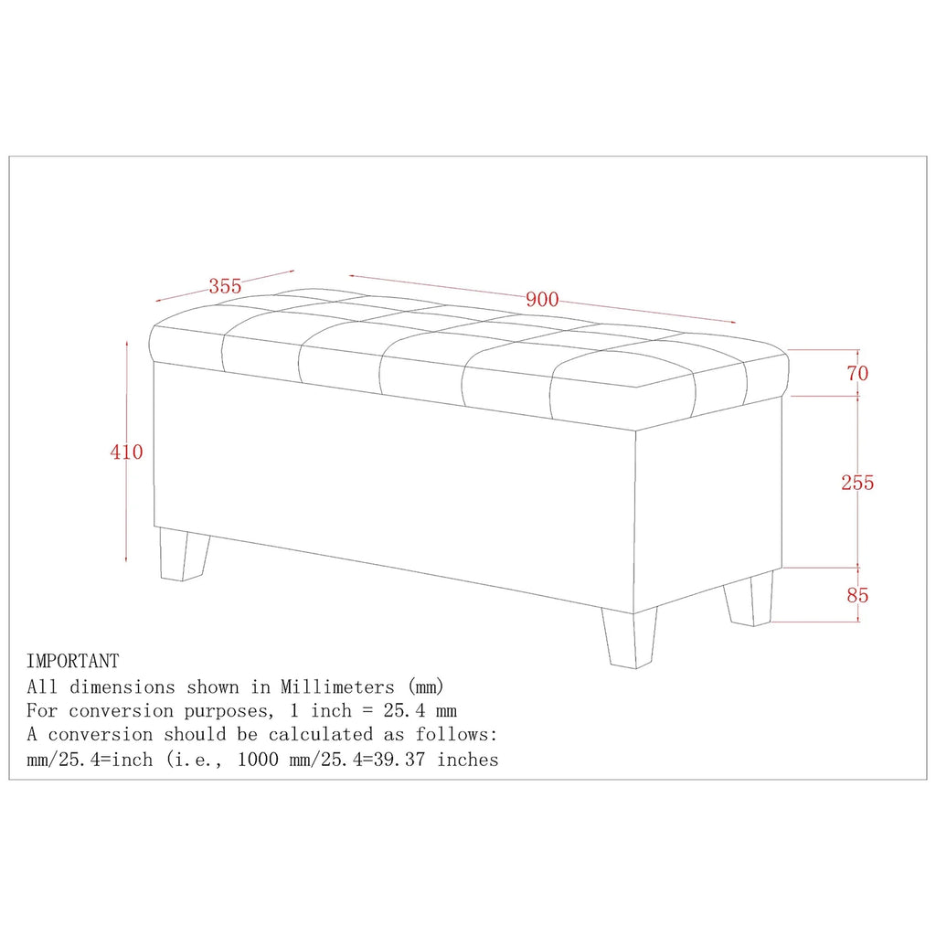 Modern Faux Leather Rectangular Storage Ottoman Bench White
