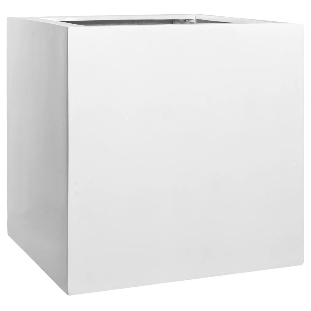 Pottery Pots Natural Block Square Planter Pot Indoor Outdoor Fiberstone Planter Box 24-in- Extra Large - 24" Grey