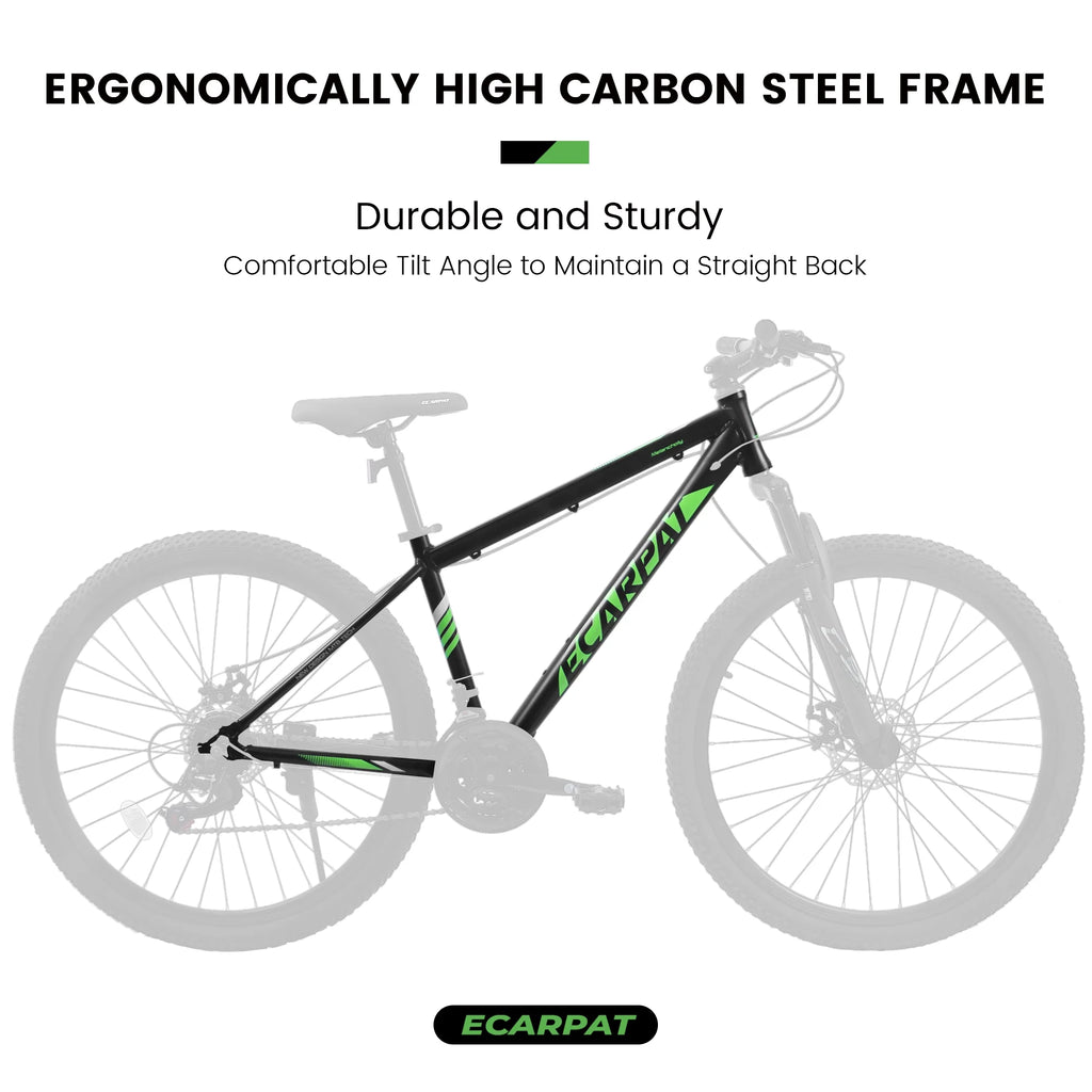 27" Mountain Bike, 21-Speed Dual Disc Brakes with Aluminum Frame �C Black