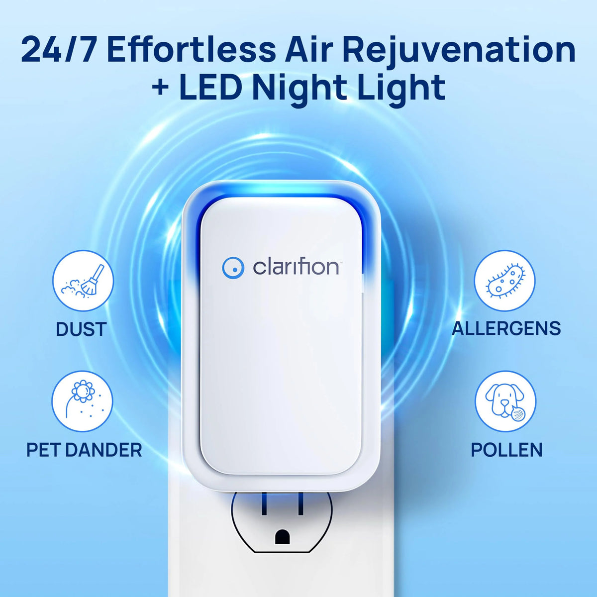 Clarifion (3 Pack) Air Ionizers for Home - Negative Ion Filtration System - New