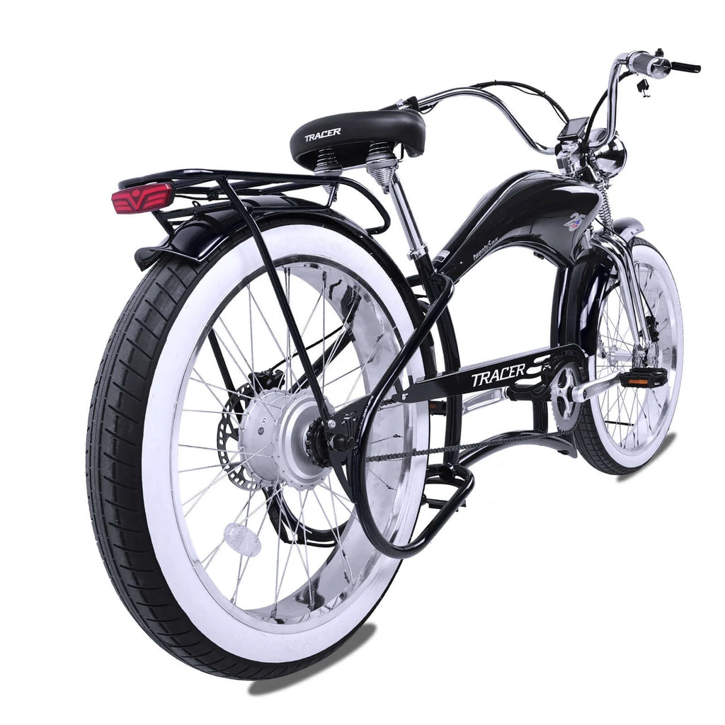 Twenty5 DS Chopper Stretch Cruiser E-bike, 26" Wheels, 800W Motor, Disc Brake, for men, Black