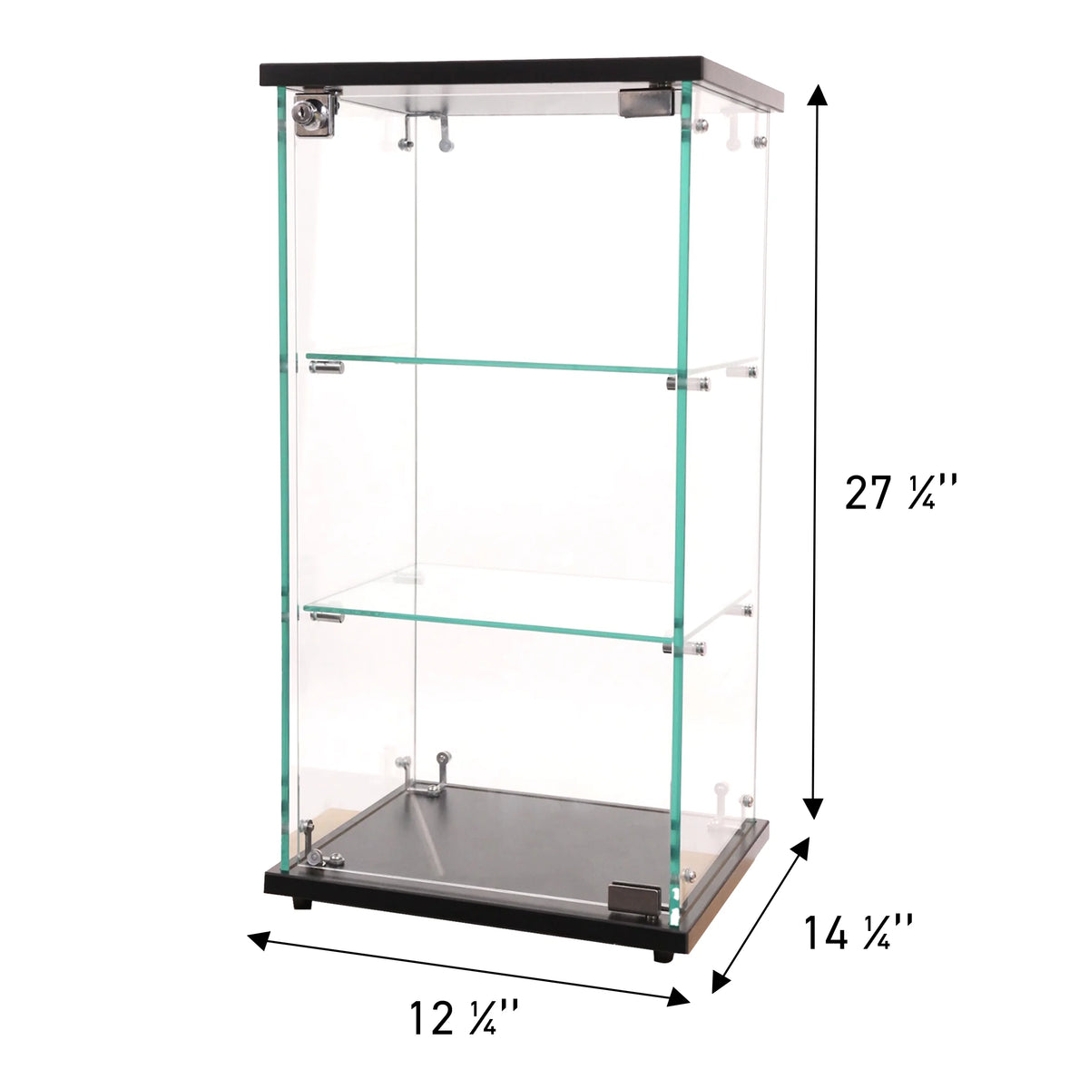 SSWBasics Infinity Countertop Glass Display Case (Ready to Assemble) - 12-1/4"W x 14-1/4"D x 27-1/4"H - Showcase Cabinet Bookcase with Lock  Perfect for Displaying Smaller Items