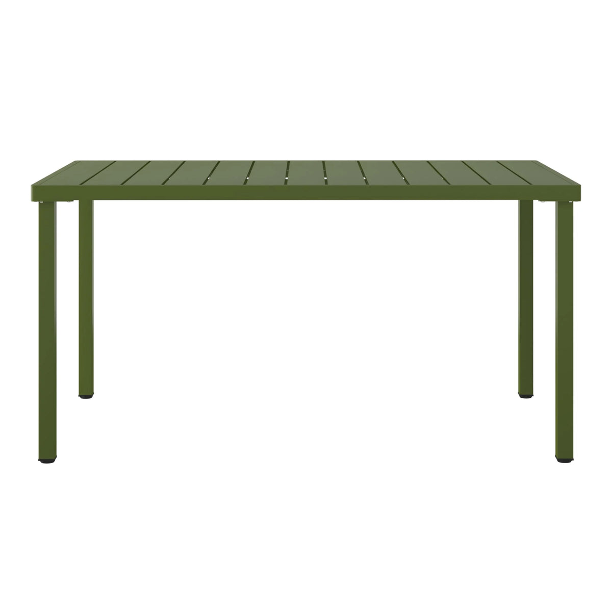 WestinTrends Playa 59" Iron Metal Outdoor Rectangular Patio Dining Table For 6, Olive Green