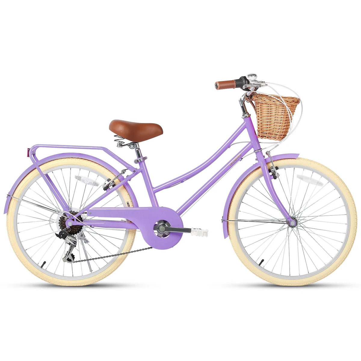 Glerc Missy 24" Girls Cruiser Bike 6-Speed Women's Hybird Bicycle for Ages 7-11 Years, Mint Green