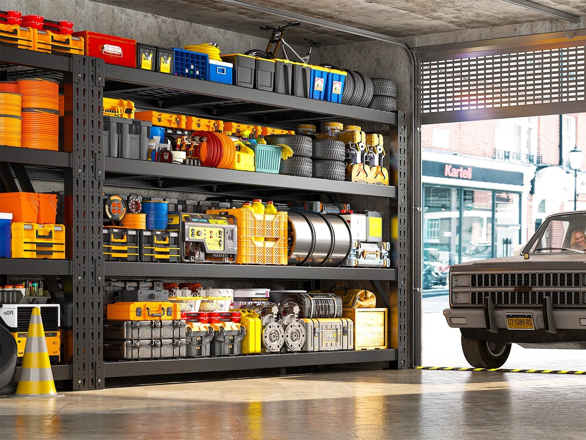 REIBII 11000LBS Heavy Duty Industrial Shelving Unit for Garage Storage,Shop,Warehouse,Basement,Commercial,60"W x 24"D x 72"H