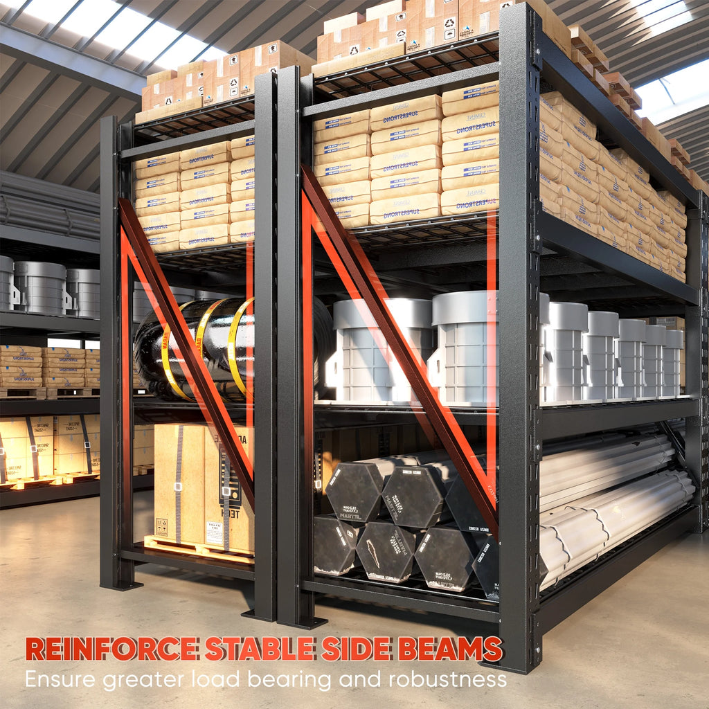REIBII 11000LBS Heavy Duty Industrial Shelving Unit for Garage Storage,Shop,Warehouse,Basement,Commercial,60"W x 24"D x 72"H