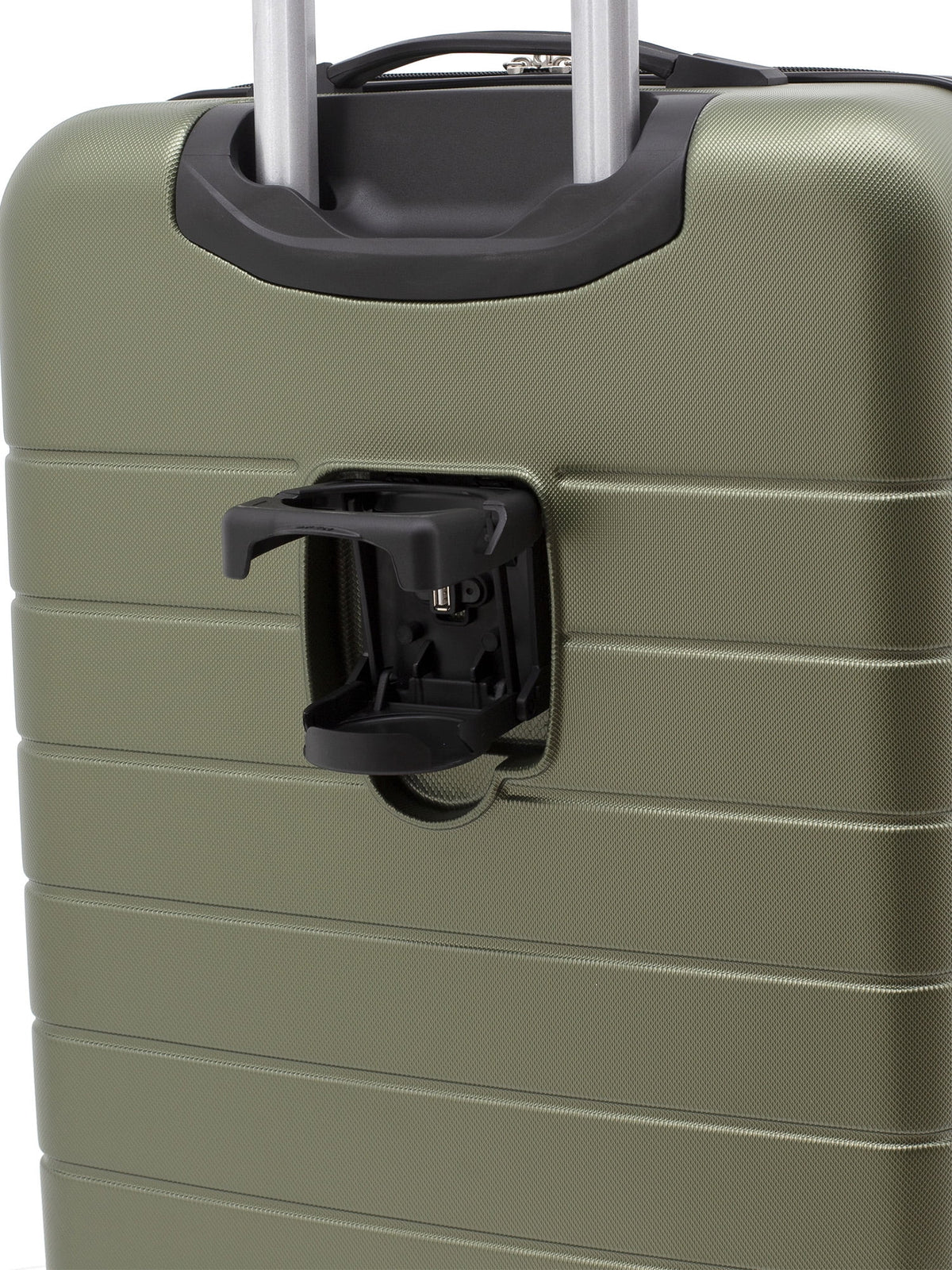 Wrangler 3 Piece Luggage Set with Cup Holder and USB Port, Olive Green