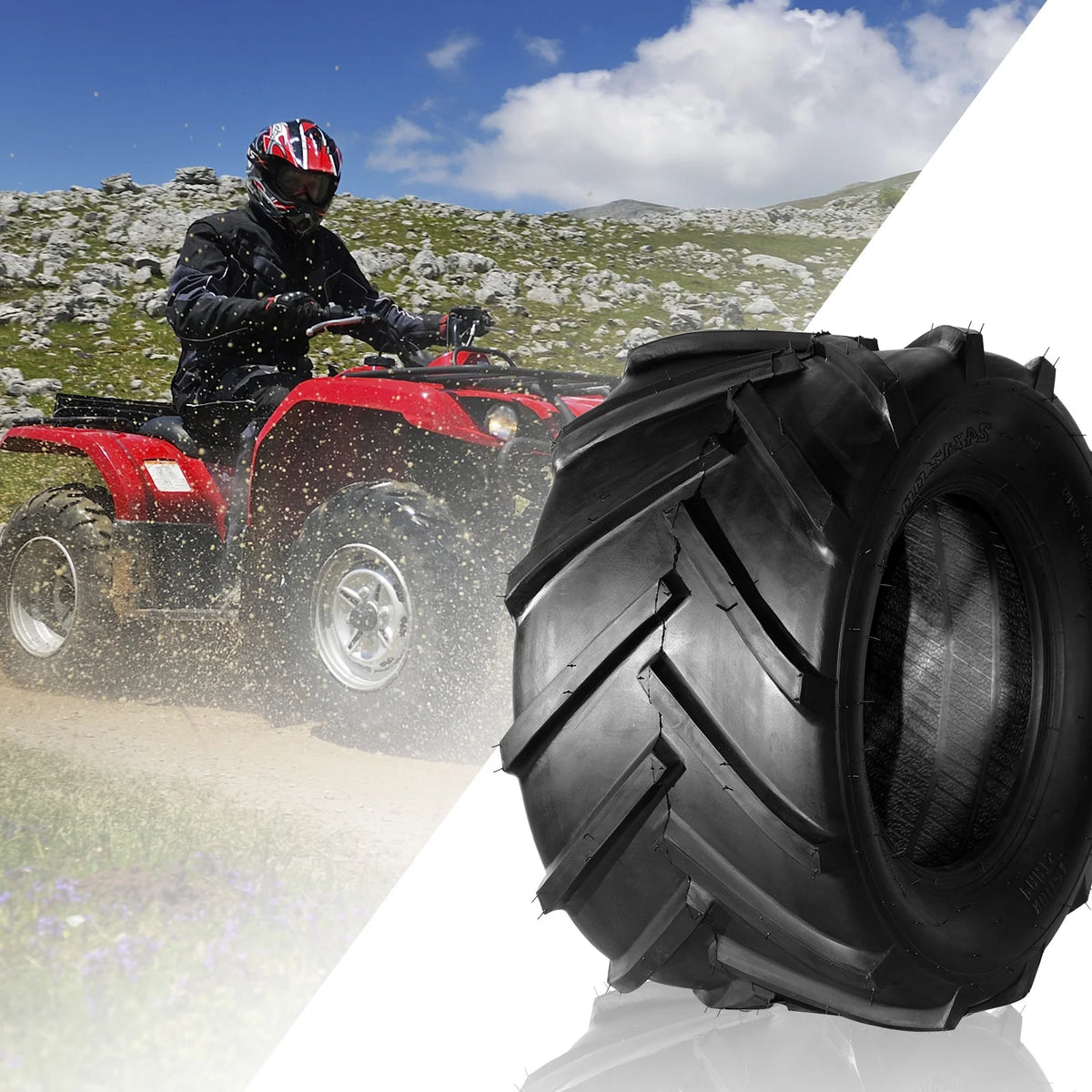 Ktaxon 2 Pack 24x12.00-12 Lawn Mower Turf Tires, Garden Mower Tractor Cart Tires, 6PR Golf Cart Tires, Tubeless