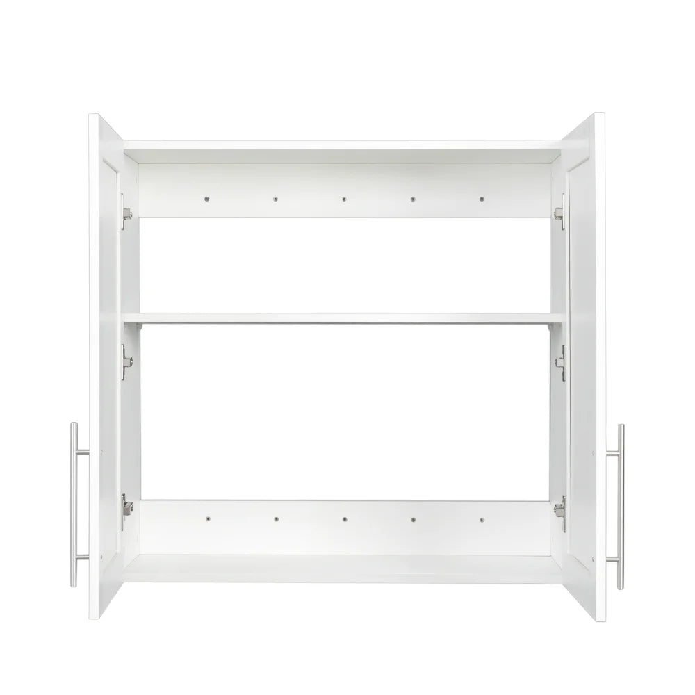 Stackable Wall Cabinet,Solid Wood Storage Cabinet with Adjustable Shelves and Doors,Console Table Side Table for Hallway,Sideboard Buffet Cupboard for Kitchen, 15.75" D x 15.75" W x 70.87" H, White