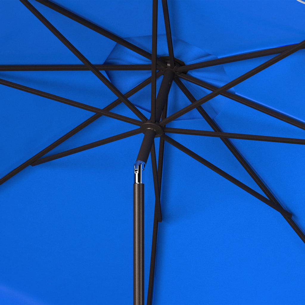 Safavieh Venice 9' Market Crank Tilt Patio Umbrella, Navy/White