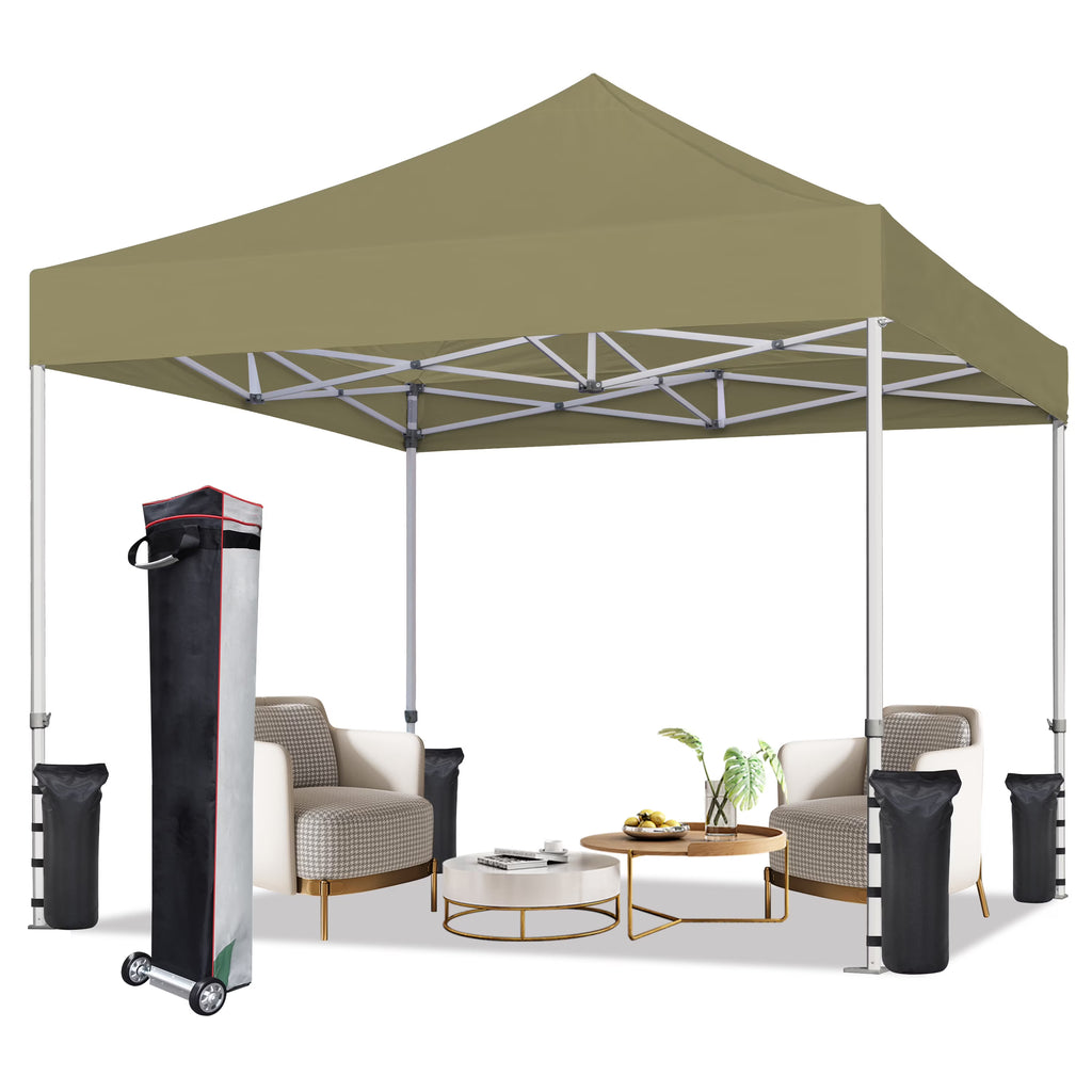 Eurmax Canopy 10' x 10' Beige Pop-up and Instant Outdoor Canopy