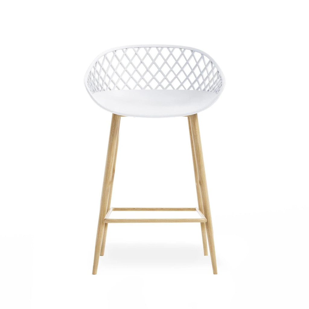 Kurv Indoor and Outdoor Counter Stool - Aloe Green - Set of 2
