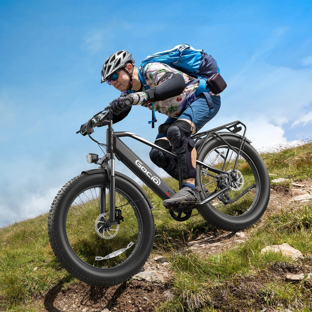 Gocio Electric Bike, 26"x4.0" Fat Tire E-Mountain Bike, Peak 1000W Motor, 28MPH 48V 15Ah Battery Removable Ebike for off Road, Sand, UL2849