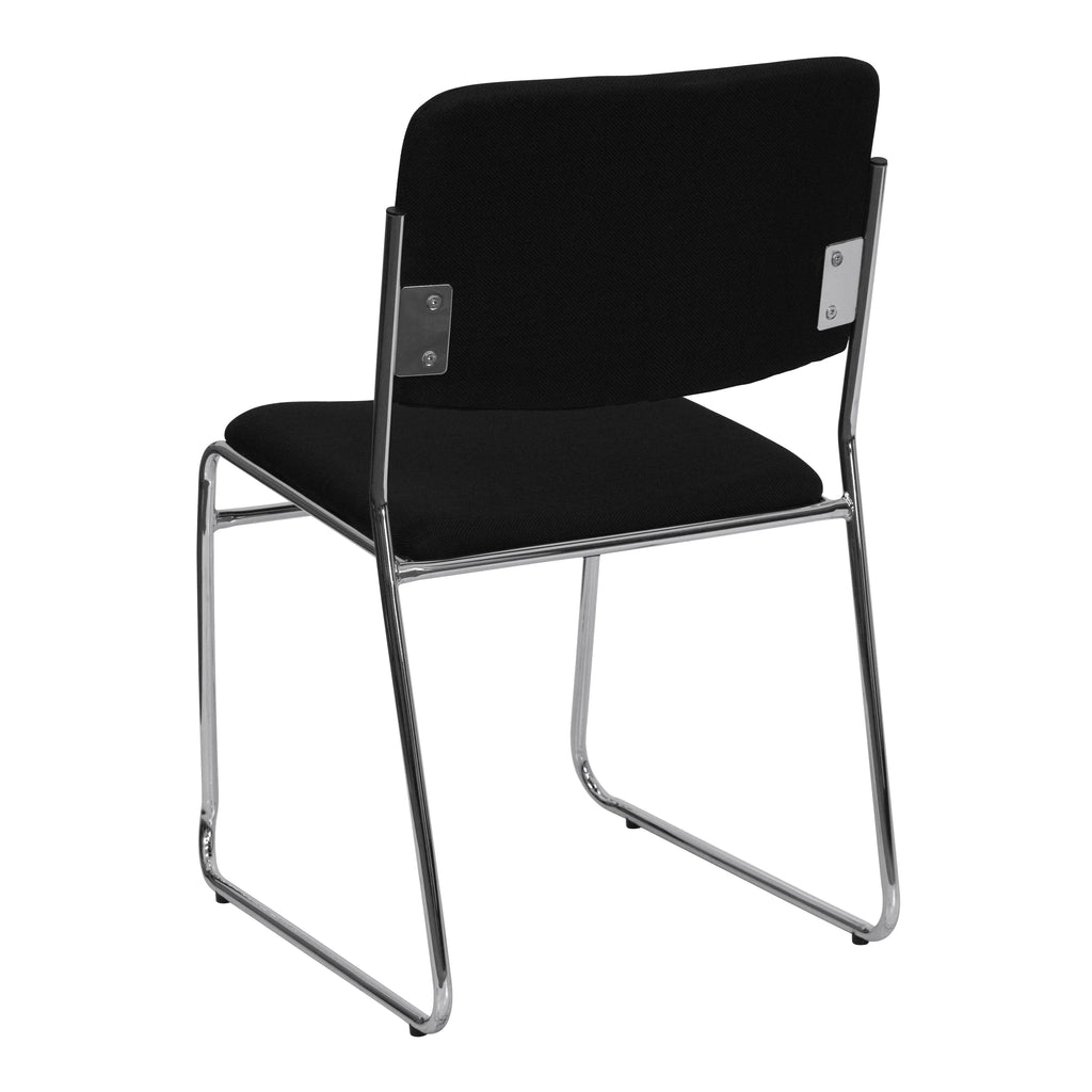 Flash Furniture Hercules Series Adult High-Density Vinyl Sled Base Stack Chairs, Set of 5, Black