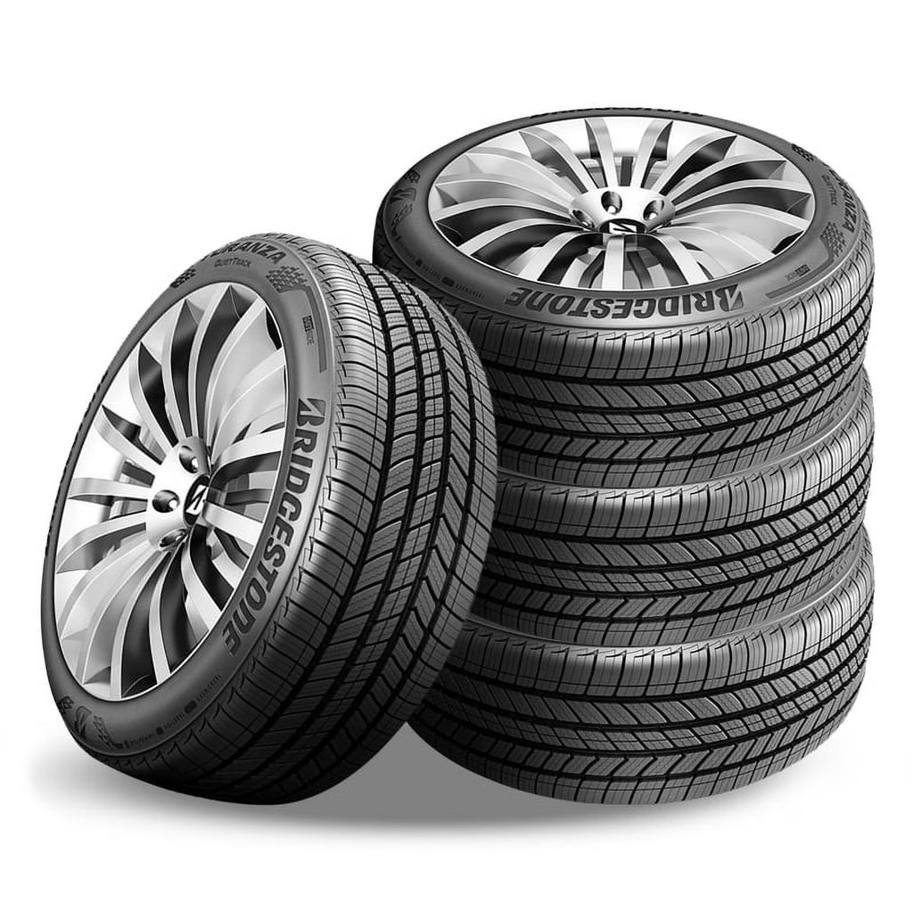 Set of 4 Bridgestone Turanza QuietTrack 215/50R17 95V 800AA Tires 80K Mileage Warranty BR000077 / 215/50/17 / 2155017 Fits: 2012-18 Ford Focus Titanium, 2016-18 Honda Civic EX-T