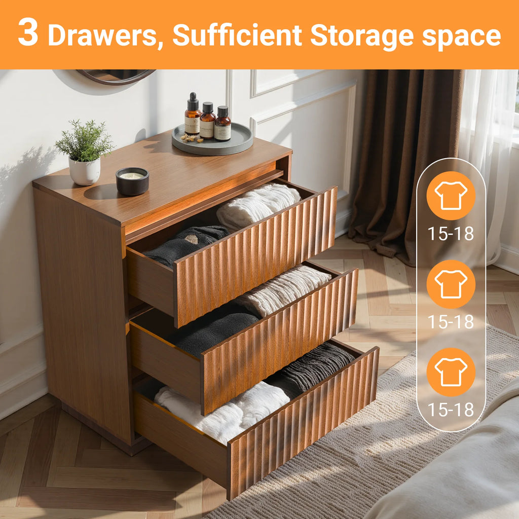 Wood Dresser, 6 Drawer Dresser for Bedroom, Modern Chest of Drawers with Deep Drawers Waterproof Living Room, Hallway, Entryway