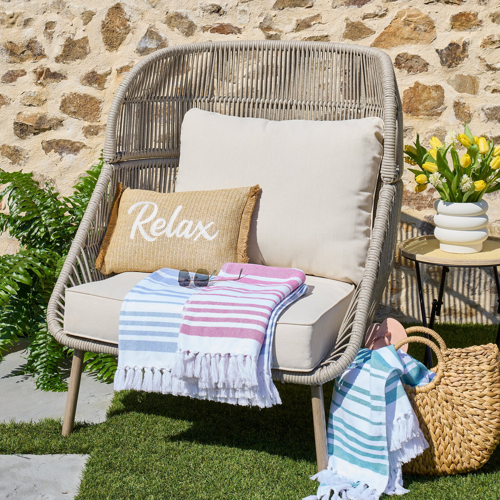 Better Homes & Gardens Tarren Wicker Outdoor Accent Chair with Cushions, Beige