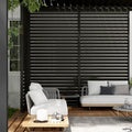 Mirador 10'x10' 111S Outdoor Pergola Accessories-Aluminum Fixed Shutter Wall, Dark Gray