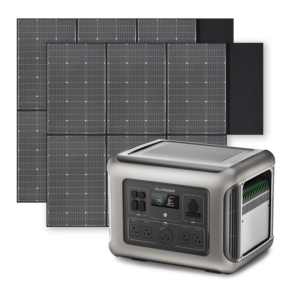 ALLPOWERS R2500 Portable Solar Generator Kit, 600W Monocrystalline Foldable Solar Panel with 2500Watt 2016Wh LiFePO4 Power Station, for Camping, Home Backup, RV, Power Outage, [Shipping Separately]