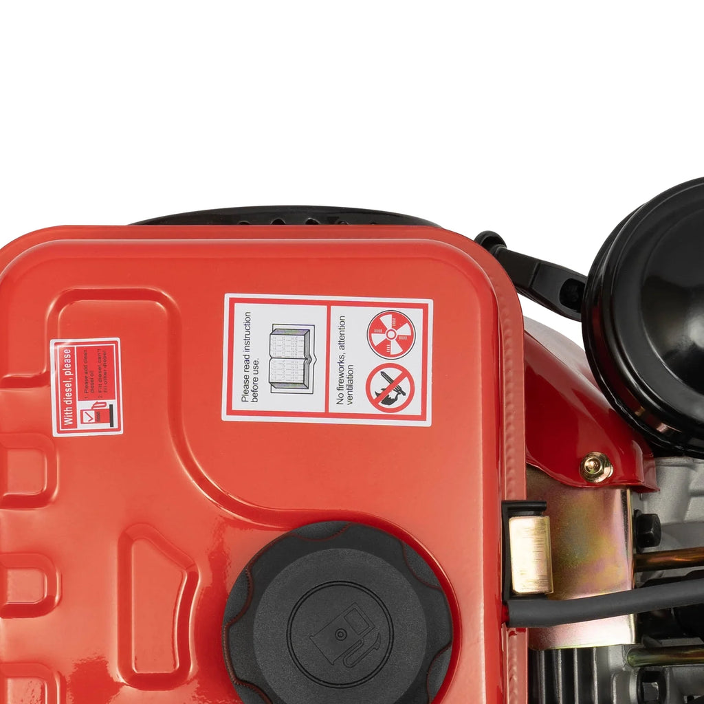 Peakora 4-Stroke 3-Horsepower Single-Cylinder Diesel Engine Recoil Start System Diesel Motor for Go Cart Mini Bike Chipper Log Splitter Lawn Mower Cement Mixer (Red)