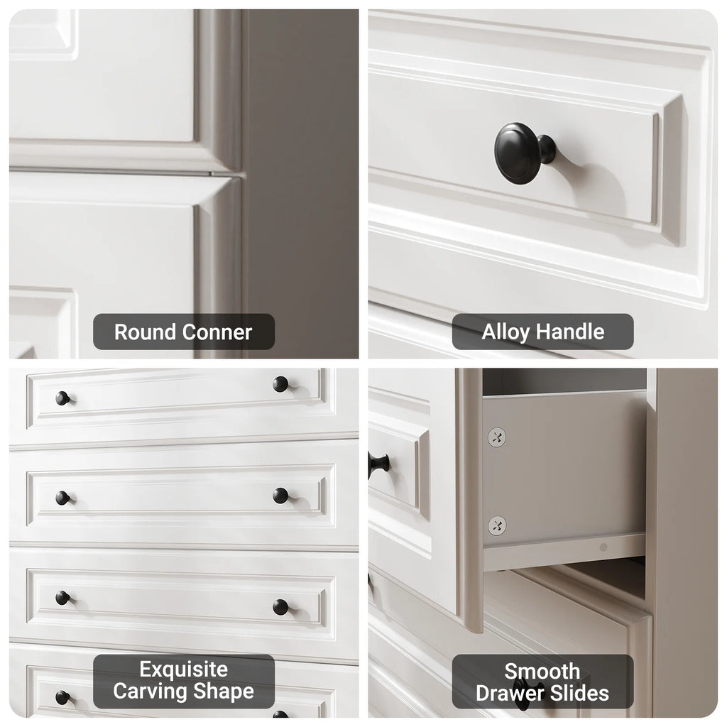 IDEALSOUL Dresser, Black Dresser Tall dresser with Large Storage Space, 4 Drawer Dresser for Bedroom, Hallway, Entryway