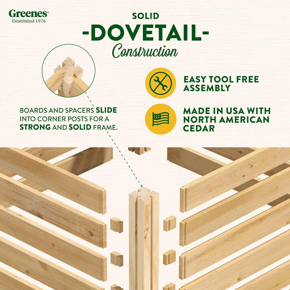 Greenes Fence 173.92 Gal Beige Wood Multi-Stage Composting Bin