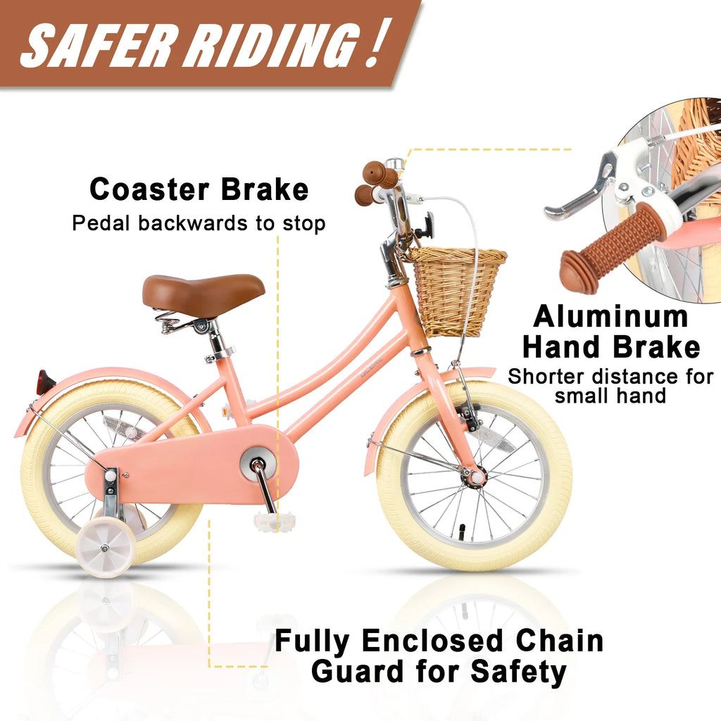 Glerc Little Molly 12 inch Kids Girls Bike for1 2-4 Years Old Child and Toddler,gifts,Pink