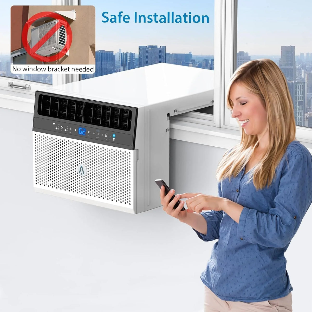 Outop 6000 BTU Window Air Conditioner, White
