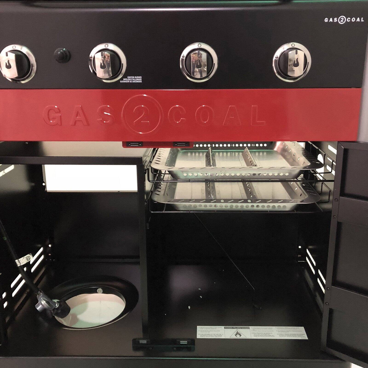 Gas2Coal 4-Burner LP Gas & Charcoal Outdoor Combination Grill