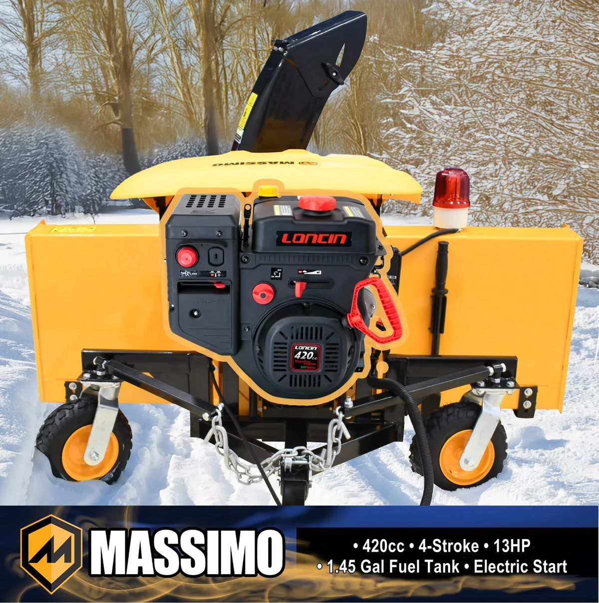 Massimo 60" Snow Blower 2-Stage �C 13HP 420cc Gas Powered UTV/ATV Attachment for Heavy Duty Snow Removal