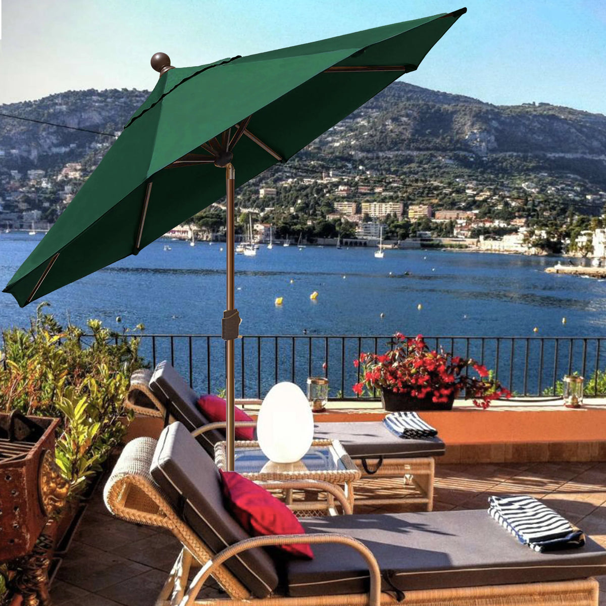 EliteShade 9Ft Market Umbrella Patio Outdoor Table Umbrella��Teal��
