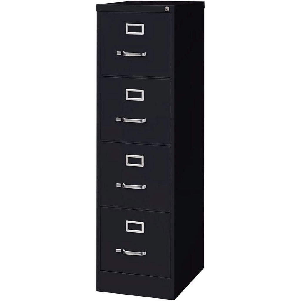 Scranton 4 Drawer 22" Deep Letter File Cabinet in Black, Fully Assembled