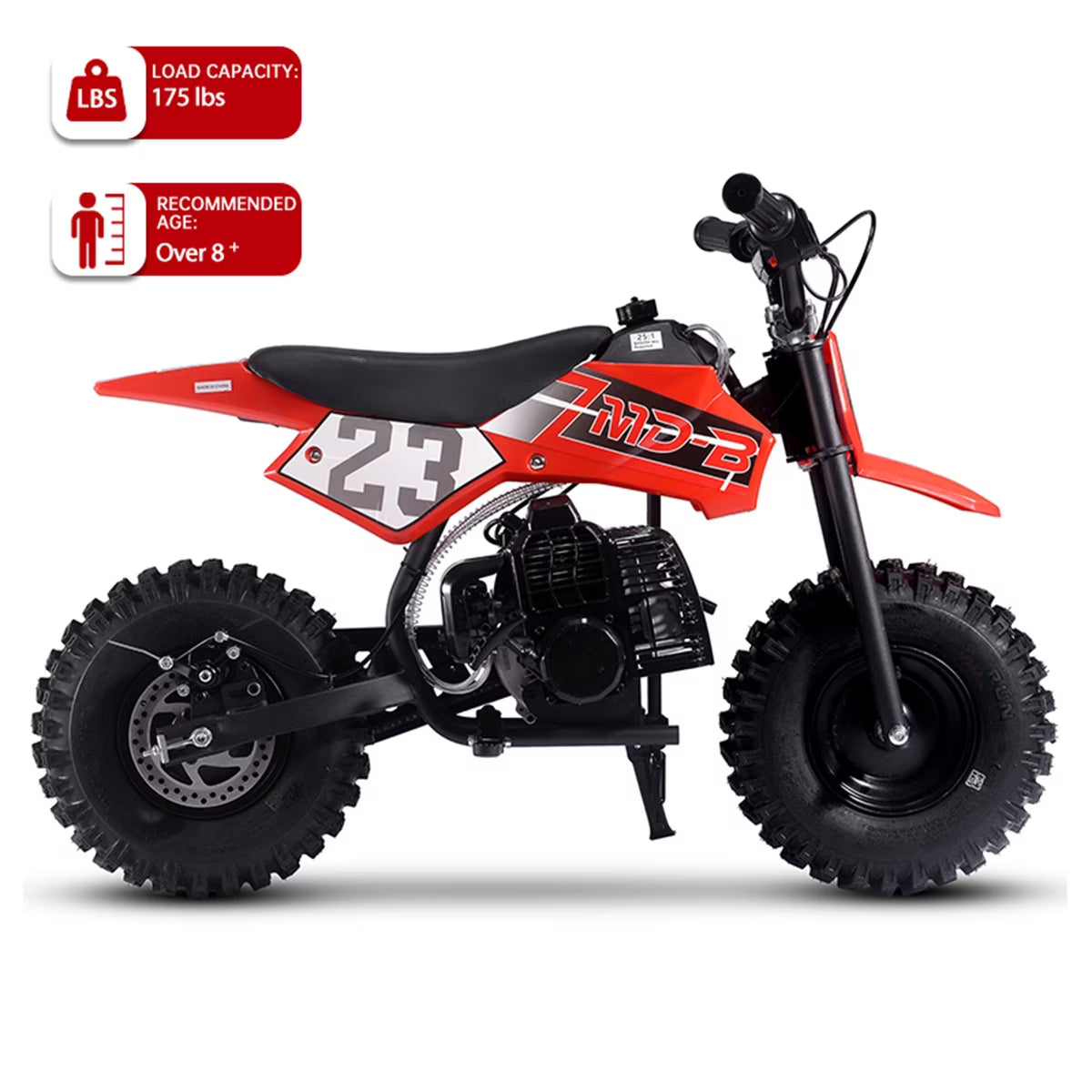 TOXOZERS Dirt Bike for Kids,Gas-Powered Mini Pit Bike with 13 Inch Knobby Tires,25 MPH,Rear Disc Brake,Supports up to 175 lbs,Begin-ner Off Road Motorcycle for Boys Girls,Blue