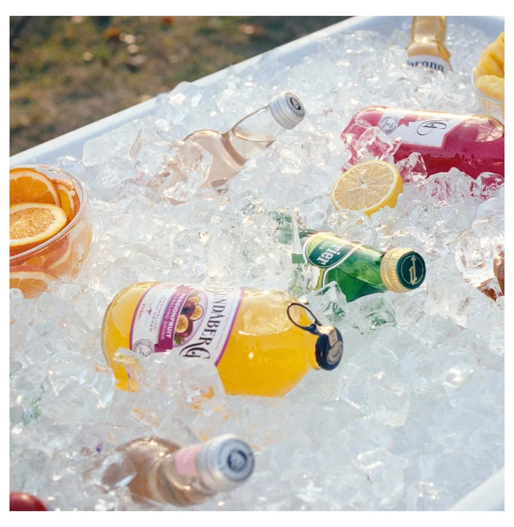 Folding Ice Cooler Table - Portable Beverage Cooler, Buffet Server with Skirt & Drain - Party, Picnic, BBQ, Camping - White 24 in x 47.5 in x 32.5 in