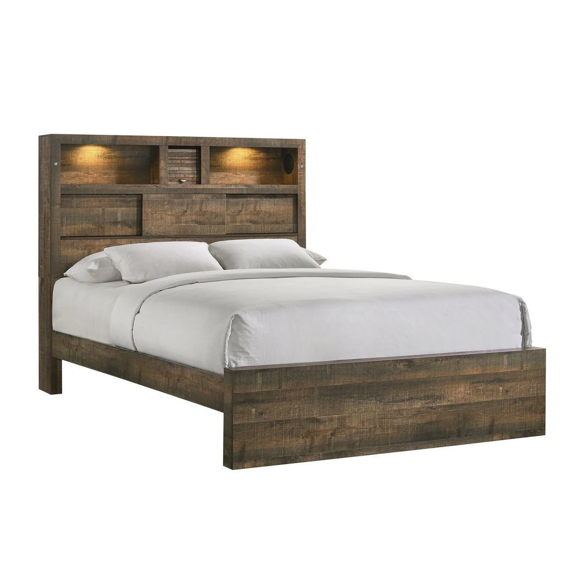 Beckett Queen Bookcase Panel 6PC Bedroom Set with Bluetooth