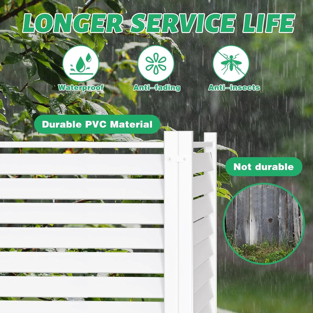 "NAIZEA Air Conditioner Fence, Pool Equipment Enclosure, Trash Can Enclosure, Metal Stake Wood Fence Panel 38"" W x 60"" H"
