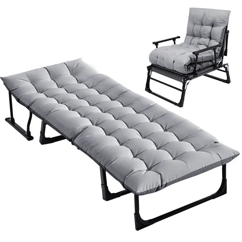 Docred 5-Fold Camping cot for Adults & Kids, Adjustable 4 Fold Reclining Folding Lounge Chairs , 2-Sided Mattress with Pillow, Portable Intdoor Folding Sleeping Cots Bed