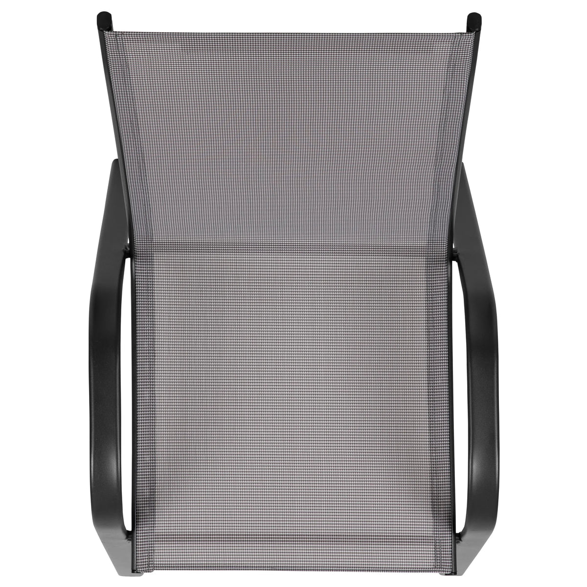 Flash Furniture Flash Furniture Brazos Series Outdoor Stackable Patio Chairs for Adults, Set of 4, Black