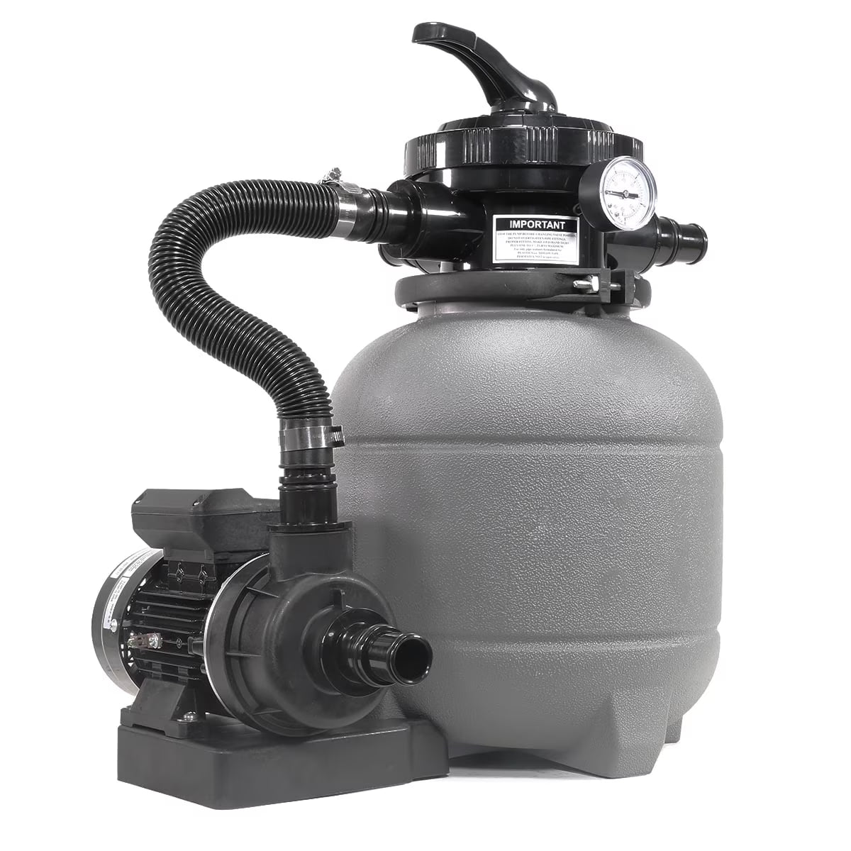XtremepowerUS Sand Filter Pump for Above Ground Pool, 2400 GPH Pool Filter Pump, 7-Way Valve
