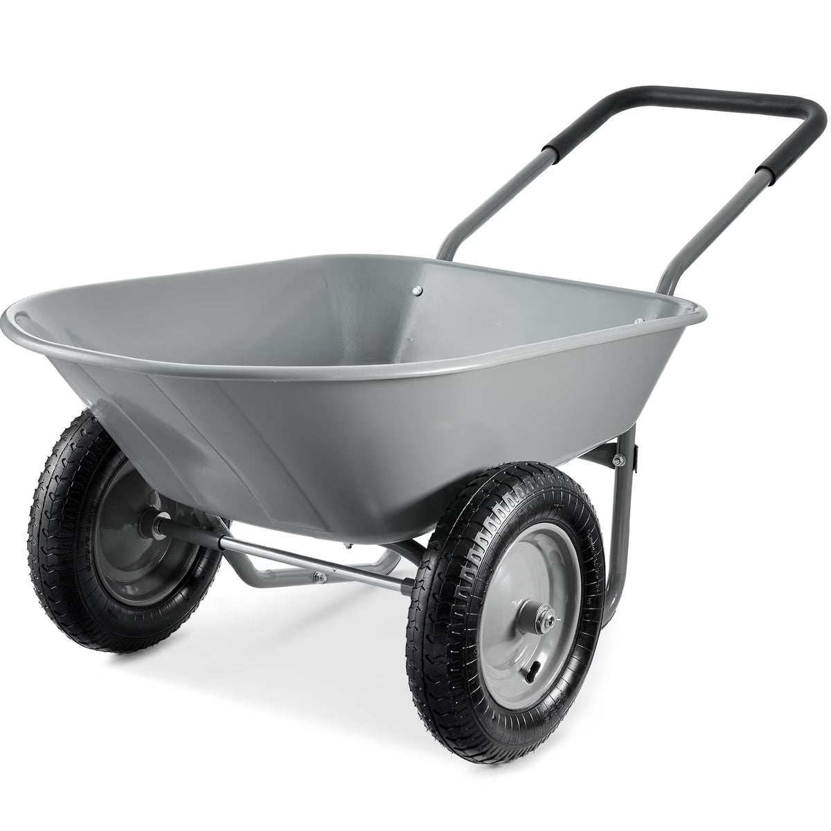 Best Choice Products Dual-Wheel Home Wheelbarrow Yard Garden Cart for Lawn, Construction - Green