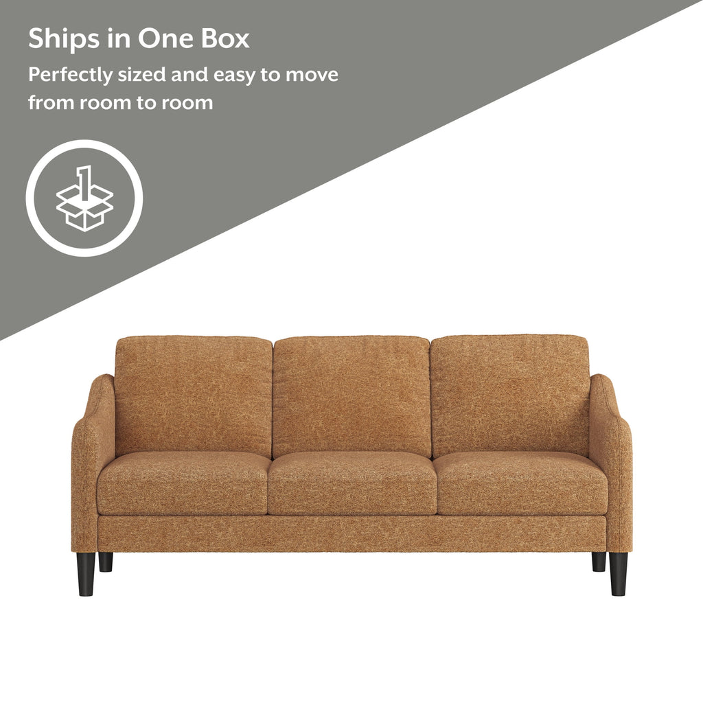 Mainstays Westley Swoop Arm Sofa, Burnt Orange