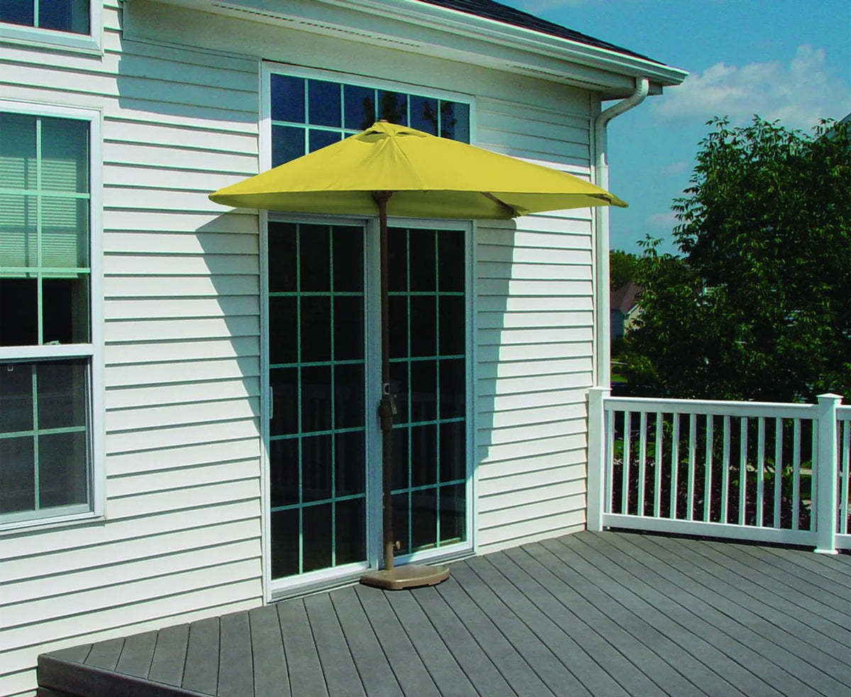 OFF-THE-WALL BRELLA Sunbrella Half Umbrella, 9'-Width, Teak Canopy