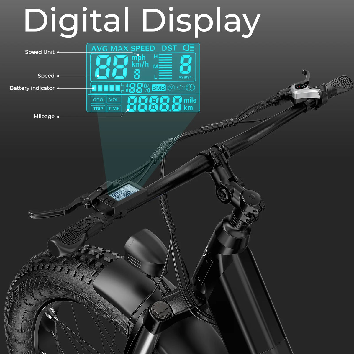 ANCHEER Electric Bike for Adults, 750W Ebike, 28MPH 60Miles Electric Mountain Bike, 26" Fat Tire Electric Bicycle with 48V 15AH Battery, Rear Rack, Lockable Suspension Fork,7 Speed, UL2849