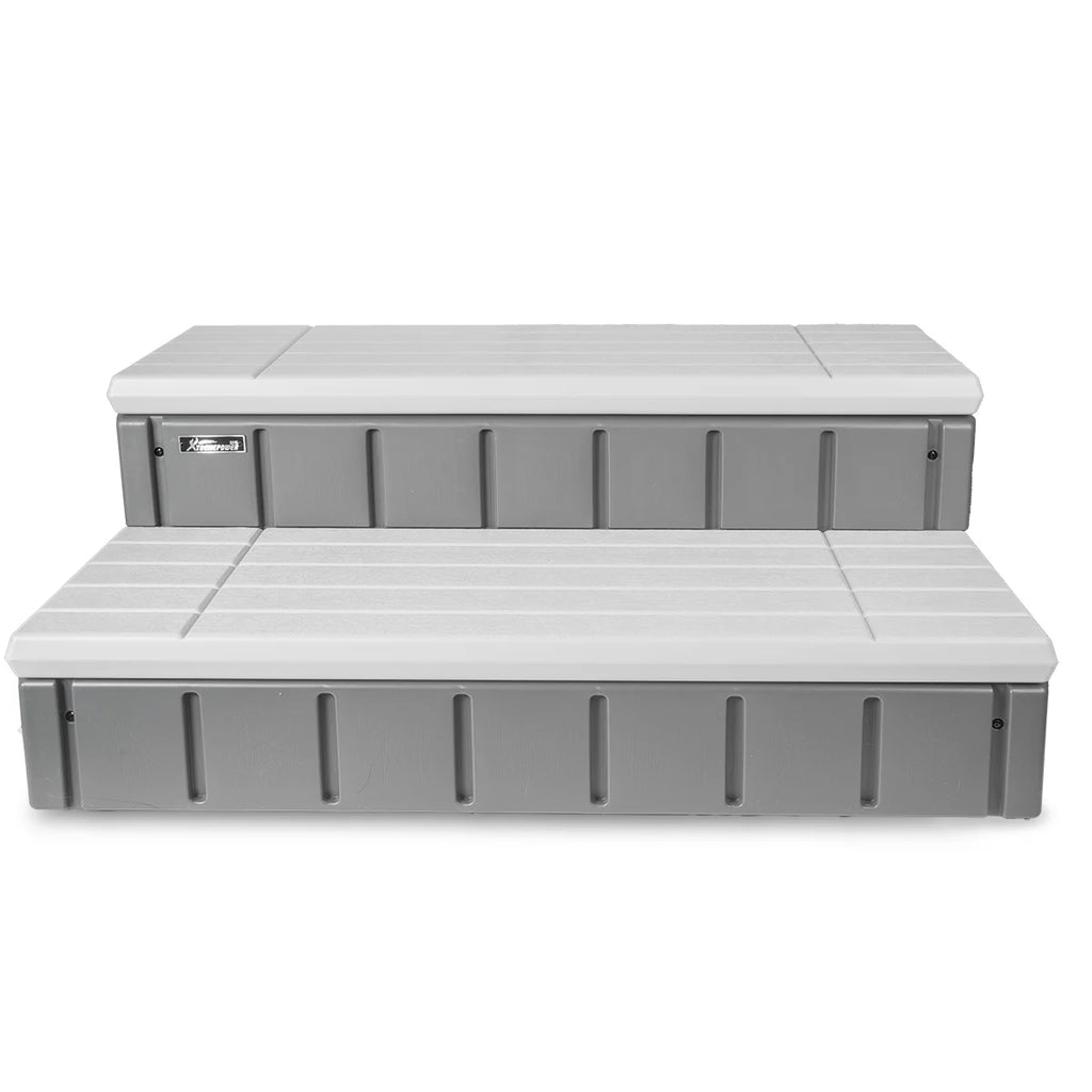 XtremepowerUS Hot Tub Steps With Storage, Spa Step, 36" Length, Camper/Deck Steps, Anti-Slip Brown