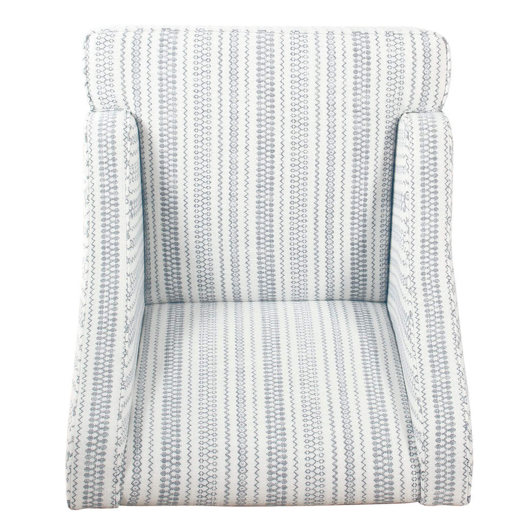 HomePop Classic Swoop Accent Chair - Blue and White Damask