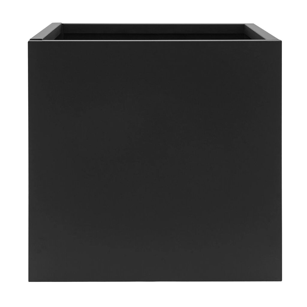 Indoor Outdoor Planter, Square Outdoor Planter For Both Indoor And Outdoor Use, For Gardens, Entrances, Patios Black Steel Square Cube Planter Box